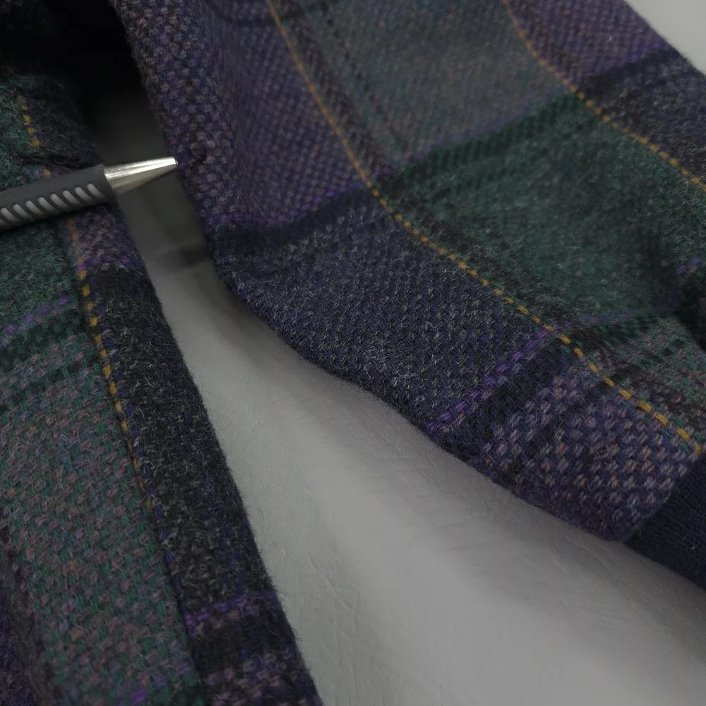 Colours By Alexander Julian Jacket Mens Medium Green Plaid Wool Bomber Lined